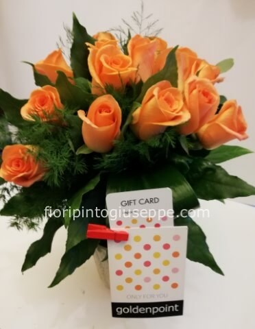 bouquet con allegato buono acquisto golden point