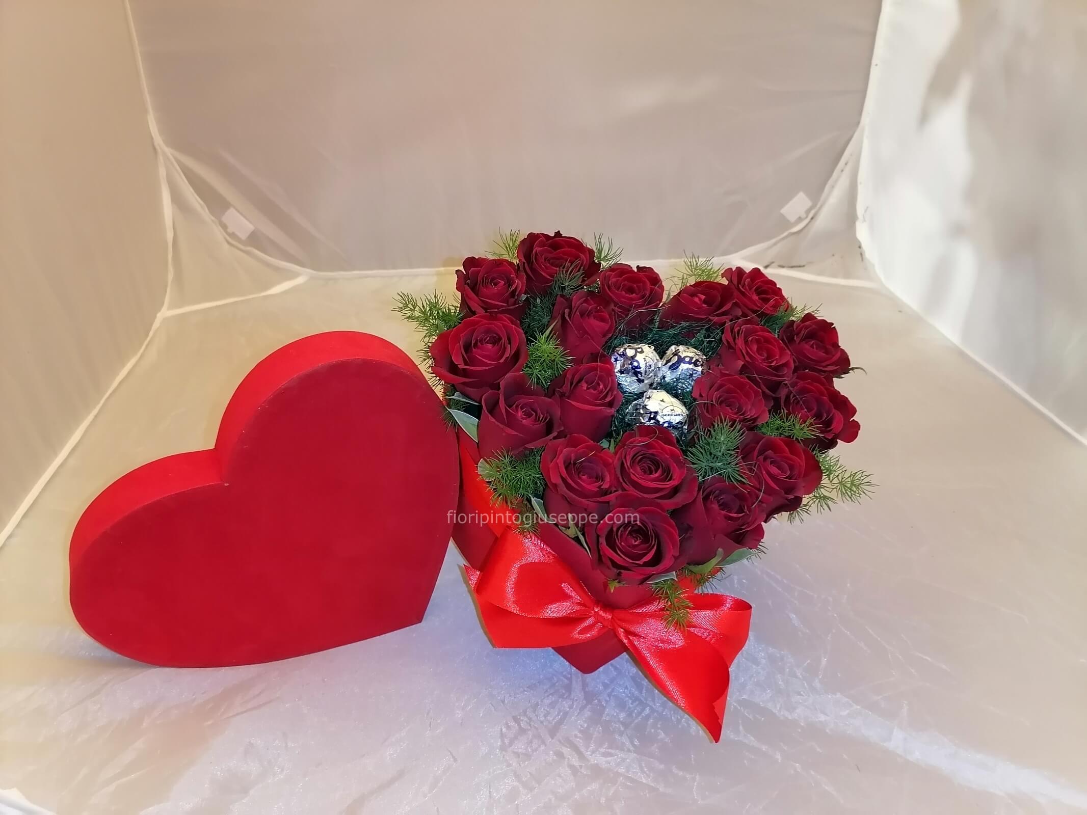 Scatola Portagioie A Forma Di Rosa Rossa Con Fiore, Per Anelli Fidanzamento E Matrimonio